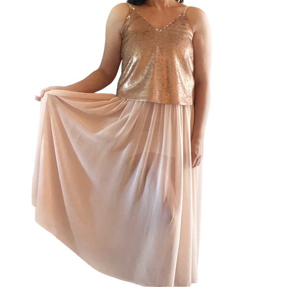 Keepsake Blame it on Me Blush Sequin Dress Small - Picture 2 of 6